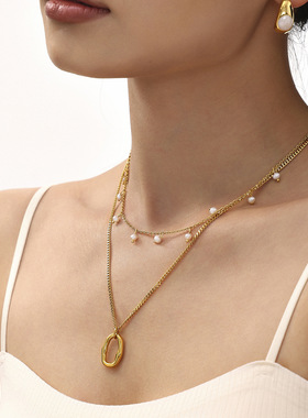 摩天轮法式轻奢不规则椭圆吊坠颈