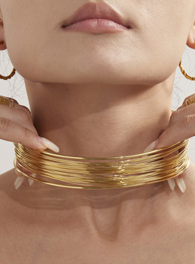 摩天轮手工缠绕拉丝开口项圈手镯