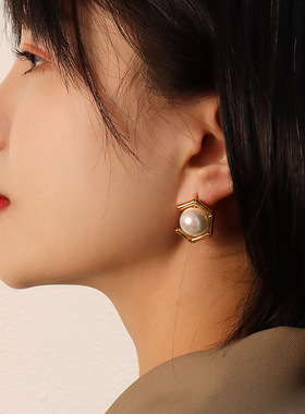 珍珠轻奢小众耳钉锁骨链个性定制