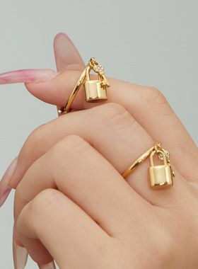 锆石叠戴套戒镶钻不锈钢镀18K金