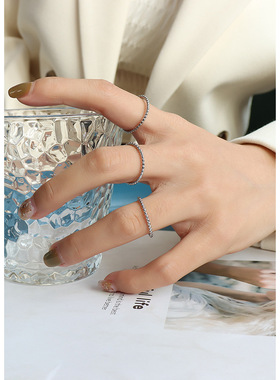 法式小众ins食指戒骨节素戒钛钢1