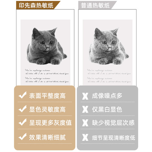 【80/77mm打印纸】印先森官方打印纸M03/M04/P3W/S31W机型通用10年白色不干胶高清护眼热敏打印纸打印清晰 - 图2