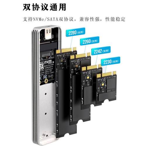 PH882RL JMS581主控M.2 nvme/sata双协议USB3.2 GEN2 SDD硬盘盒 - 图0