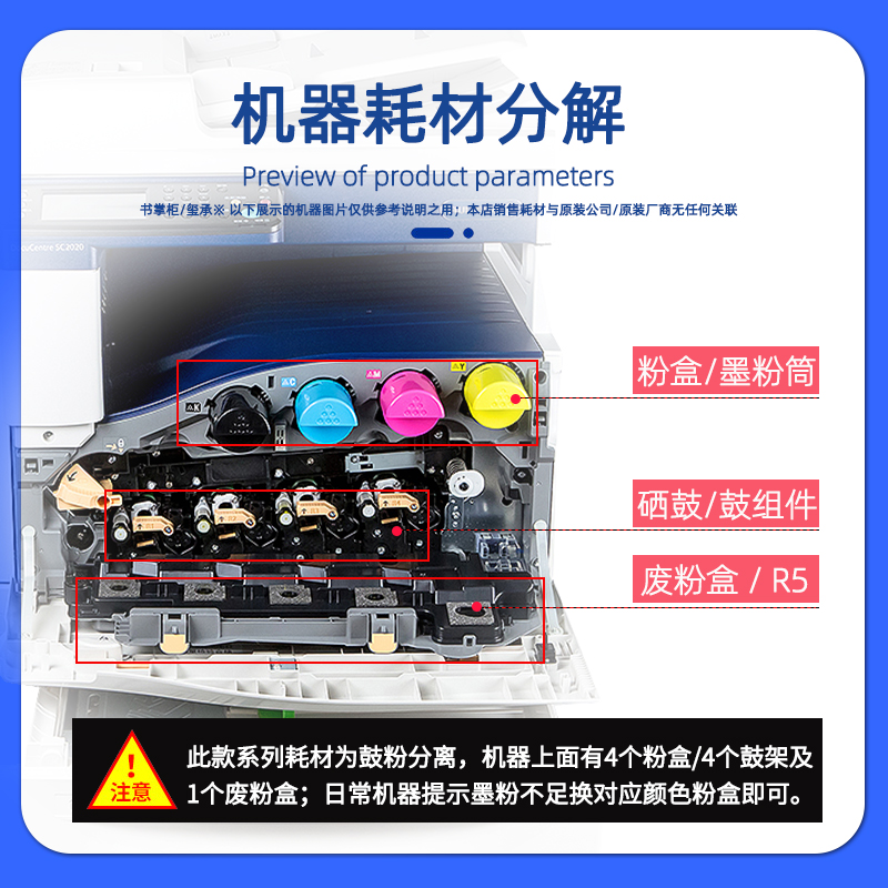 适用富士施乐2022粉盒docucentresc2022墨盒sc2020da/cps复印机彩色碳粉sc2022硒鼓2020打印机墨粉2022废粉盒 - 图2