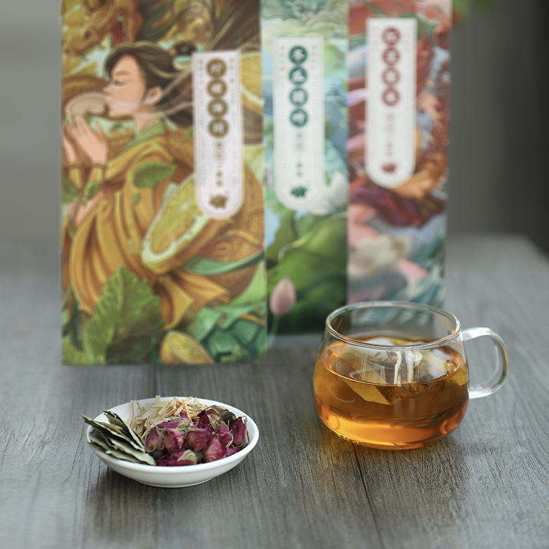 领峰山茶叶旗舰店冬瓜荷叶红豆薏米柠檬薄荷玫瑰花草安化黑茶叶水果组合套餐袋装3