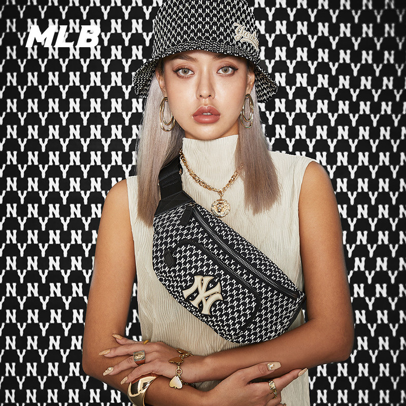 mlb老花系列联名款户外休闲ny胸包 MLB海外男士包袋