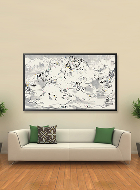 diy吴冠中雪松手绘填充油彩画