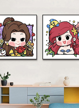 可爱小公主diy数字油画女孩画