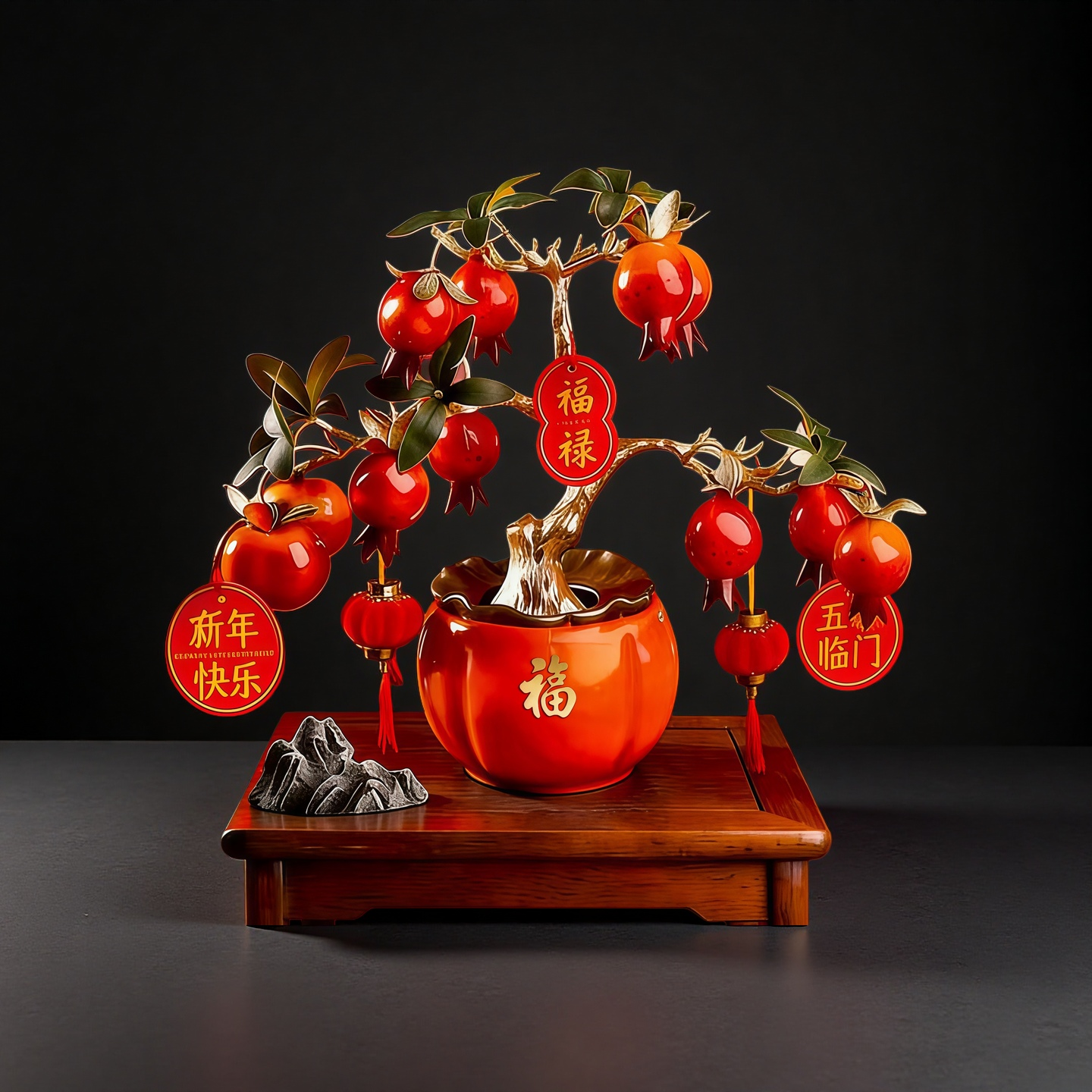 假花仿真花年宵花新年餐桌柿子装饰品客厅发财树摆件轻奢高端花艺,淘宝优惠券,粉丝福利购,淘宝优惠卷