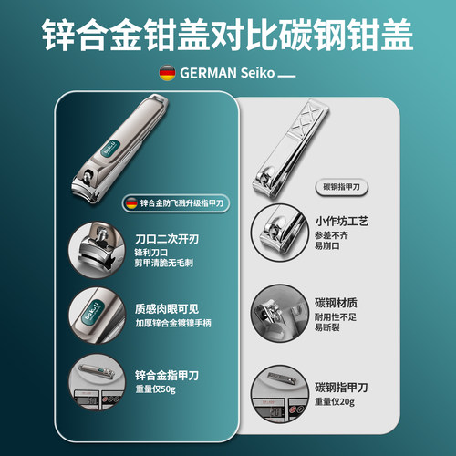 德国指甲剪单个指甲刀套装2026新款指甲钳斜口剪指刀家用原装进口 - 图3