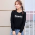 Áo len nữ 2019 xuân hè mới của phụ nữ thủy triều in áo hoodie rộng in chữ học sinh phiên bản áo Hàn Quốc - Áo len