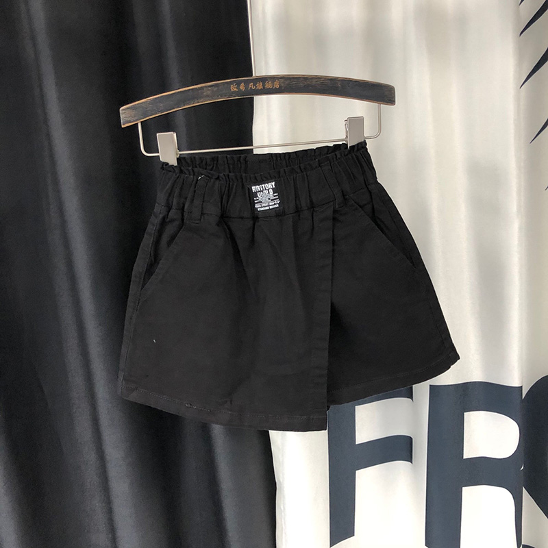 欧货2022夏新款松紧高腰白色阔腿裤 玫希凡牛仔裤