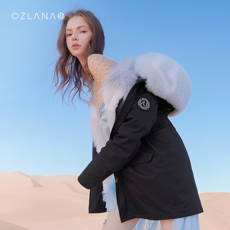 Ozlana皮草派克服冬季中长款外套大衣