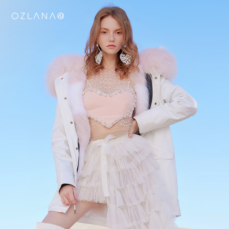 Ozlana皮草派克服冬季中长款外套大衣