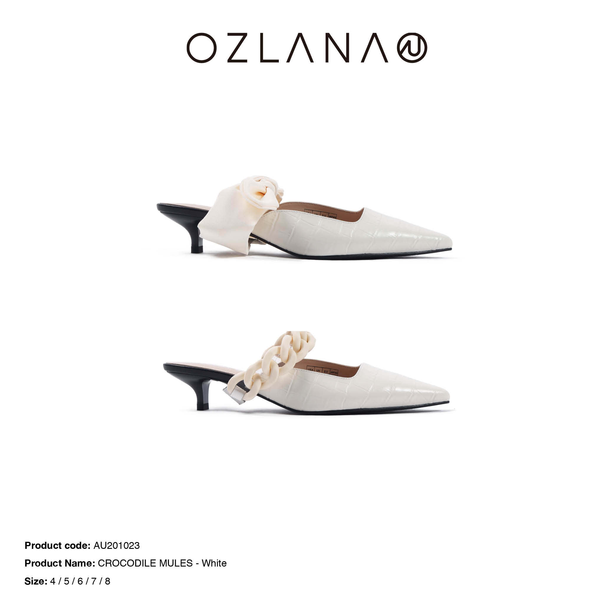 ozlana2020春夏新品鳄鱼纹穆勒鞋 ozlana穆勒鞋