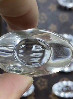 天然白水晶元宝 纯手工制作   超清晶体 家居摆件 招财纳福