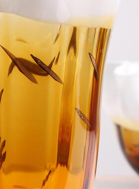 现代简约拼色荷叶边琉璃