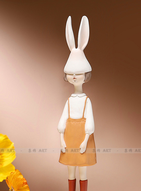 可爱风兔子电视柜儿童房工艺品