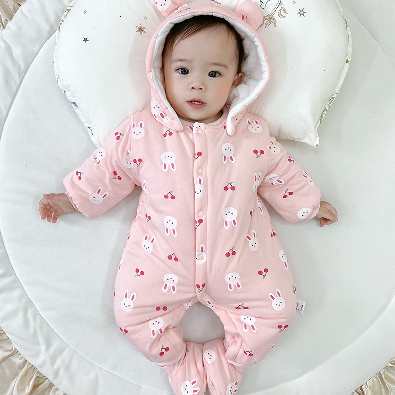 连体衣冬季新生儿纯棉宝宝外出棉服 爽逸乐连身衣/爬服/哈衣