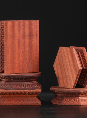 沙比利木实木底座长方形工艺品摆件花瓶石头花盆景佛像茶壶木托架