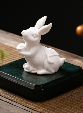 可爱陶瓷兔子摆件桌面装饰工艺品
