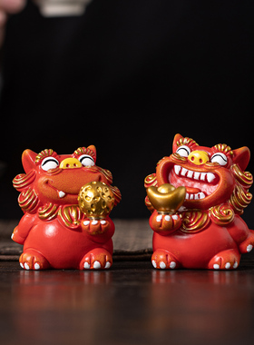 创意旋转招财风狮爷摆件伴手礼