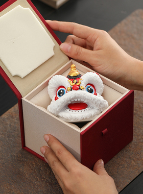 中式醒狮狮头桌面摆件新年礼物