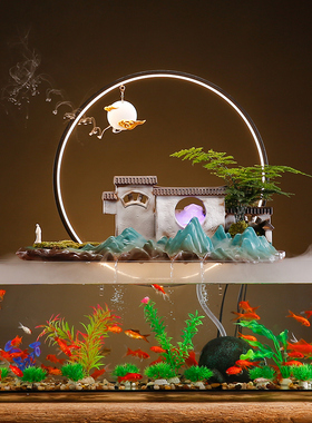 流水摆件家居循环水生财装饰品
