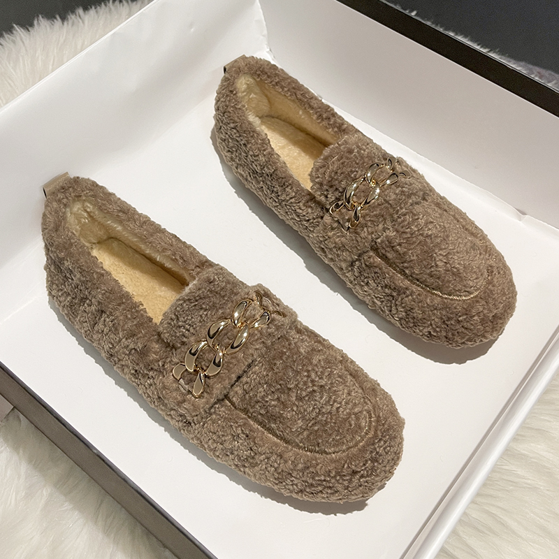 毛毛鞋女秋冬外穿2025新款加绒办公室爆款豆豆鞋软底冬天保暖棉鞋,淘宝优惠券,粉丝福利购,淘宝优惠卷