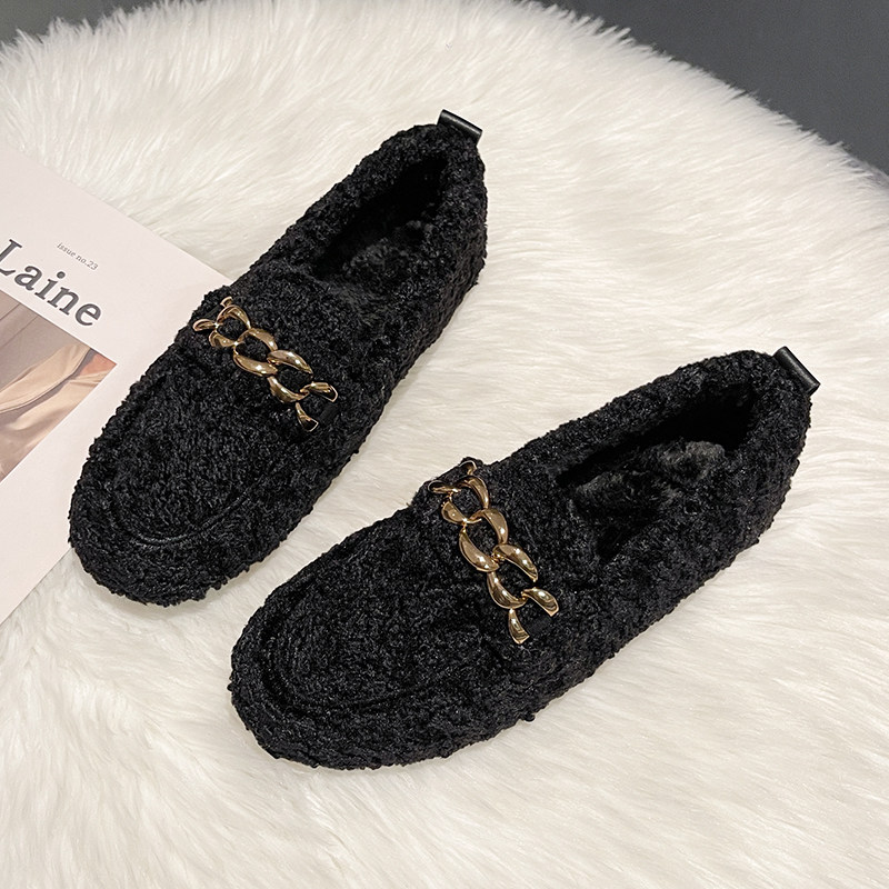 毛毛鞋女秋冬外穿2025新款加绒办公室爆款豆豆鞋软底冬天保暖棉鞋,淘宝优惠券,粉丝福利购,淘宝优惠卷