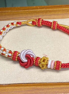 纯手工编织曼陀罗结手绳diy原创设计国潮八股辫可穿珠饰品手链