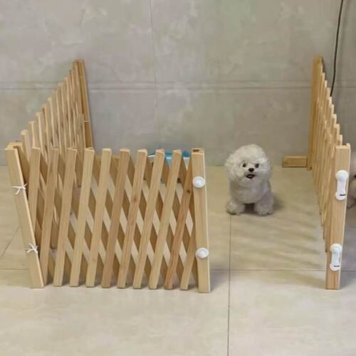 宠物围栏狗笼隔断拦狗栅栏阳台隔离门可伸缩栅栏门挡狗挡猫兔护栏 - 图2