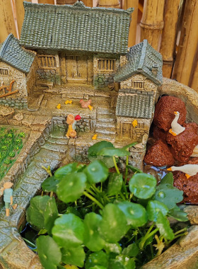 树脂花盆鱼缸流水摆件