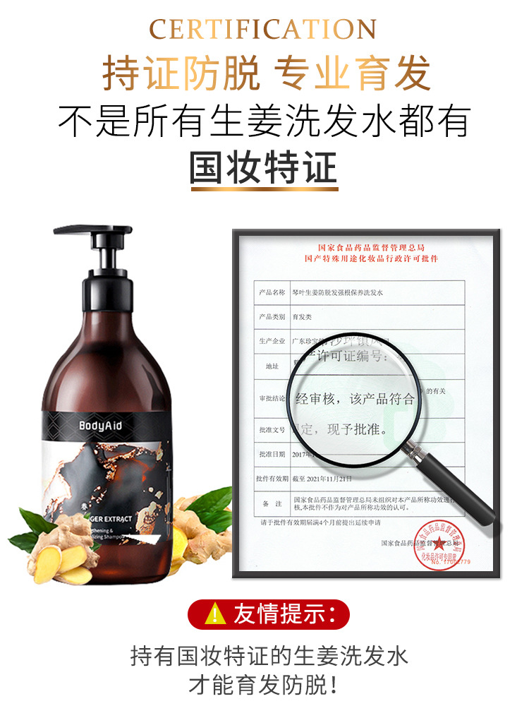 bodyaid博滴琴叶生姜防脱发洗发水育发控油蓬松正品官方旗舰店N3 - 图1