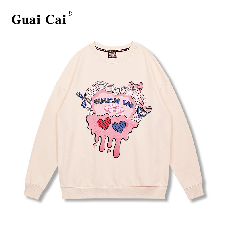 甜酷风春秋黑色宽松圆领2022卫衣 乖才卫衣/绒衫