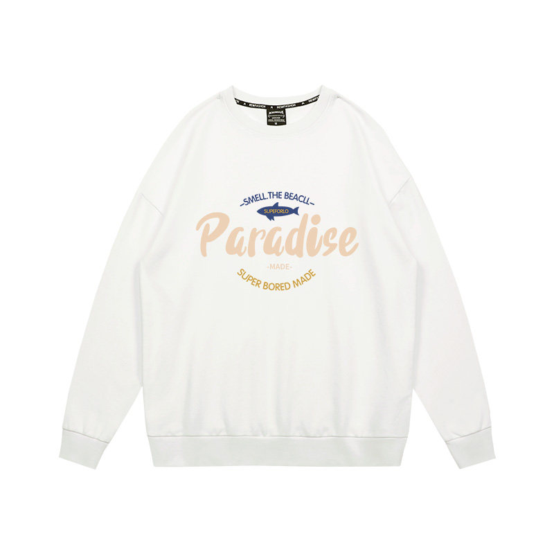 美式藏蓝色圆领宽松2022年新款卫衣 乖才卫衣/绒衫