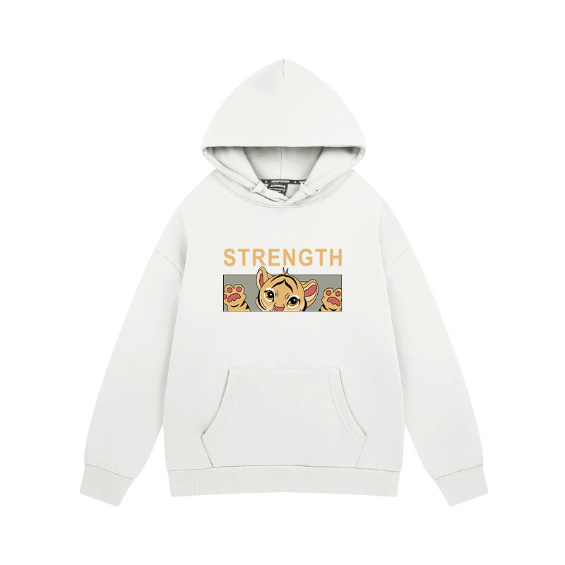 虎年新款酒红色连帽秋冬加绒潮卫衣 乖才卫衣/绒衫