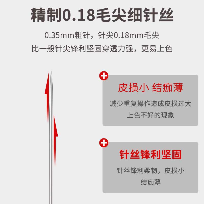 纹绣毛尖针0.18纹眉单针半抛机器野生线条眉雾眉一次性免麻单针帽