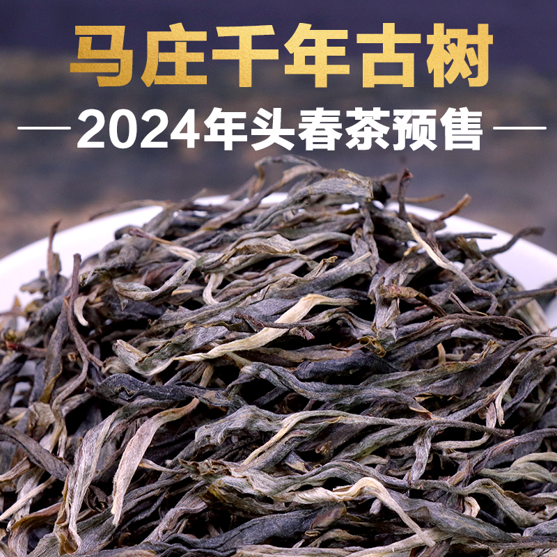 云南普洱茶生茶马庄千年古树纯料普洱茶生茶散茶生普洱500克茶叶-图0