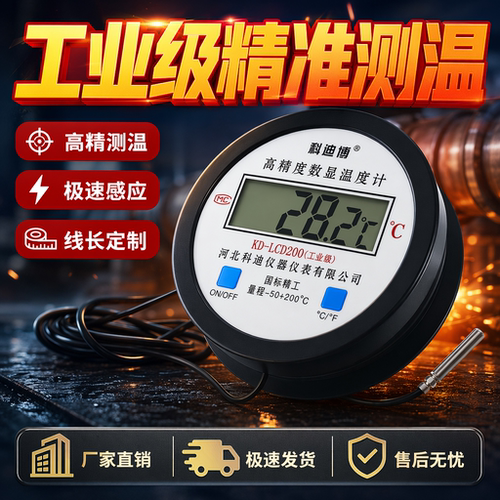 电子数显温度计带探头传感器水产养殖鱼池水温计大棚冷库测水温表 - 图0