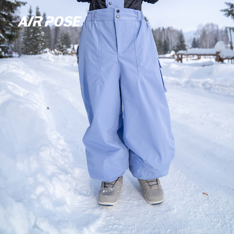 airpose滑雪裤女冬季单板2023新款加绒加厚防水宽松防风雪裤男款 - 图1