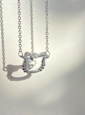 可爱hellokitty凯蒂猫项链女甜美KT猫戒指简约时尚百搭学生套装