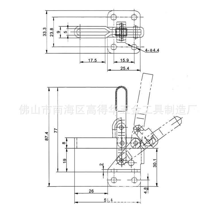 厂家供应垂直式夹具GH101A  101AL 工装检具治具 快速夹具 - 图2