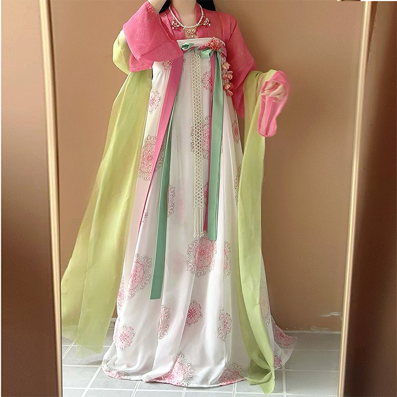 藏仙居原创汉服女2025新款春桃唐风齐胸破裙桃红柳绿春夏古装日常,淘宝优惠券,粉丝福利购,淘宝优惠卷
