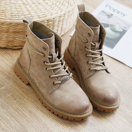 Martens, высокие универсальные короткие сапоги в английском стиле, туфли, 2020, из натуральной кожи, в британском стиле, в корейском стиле