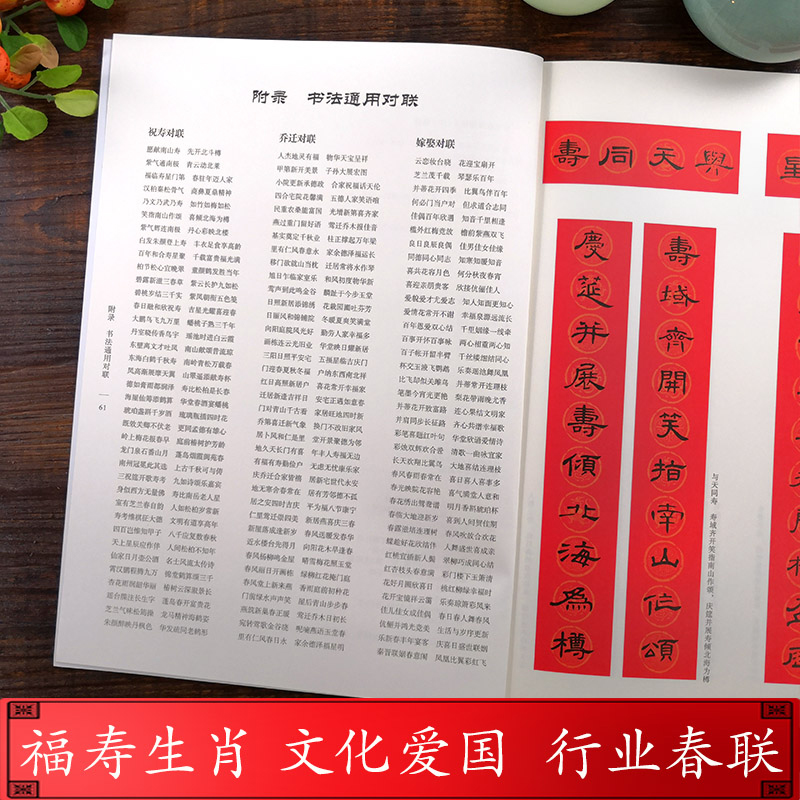 正版现货 曹全碑集字春联 6大类120幅春节对联 原碑帖古帖隶书集字对联横幅 汉隶书曹全碑毛笔软笔书法练字帖书籍隶书集字对联作品 - 图3