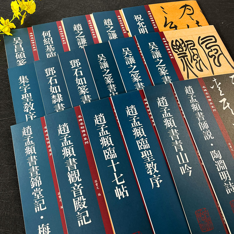 名碑名帖传承孙宝文编 集王羲之赵孟頫临圣教序邓石如吴昌硕吴让之篆书吴均帖心经唐诗 高清彩印楷行草书毛笔书法原碑帖临摹练字帖