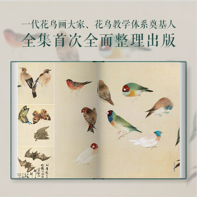 陆抑非全集全5册 大8开函套精装 陆抑非没骨花鸟画册山水技法书法诗文教学理论年谱白描画稿牡丹画绘画作品集 浙江人民美术出版社