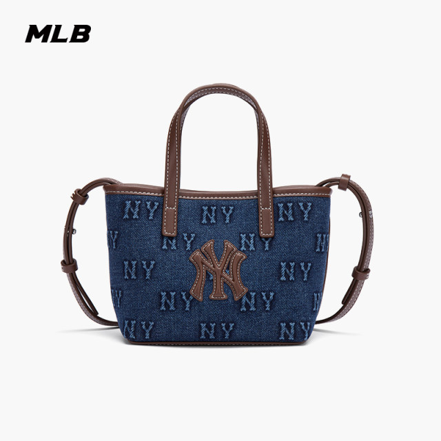 MLB ຢ່າງເປັນທາງການຂອງຜູ້ຊາຍແລະແມ່ຍິງເຕັມພິມ presbyopic denim mini crossbody bag 26 ພາກຮຽນ spring ໃຫມ່ CRDM1 / CRVN1