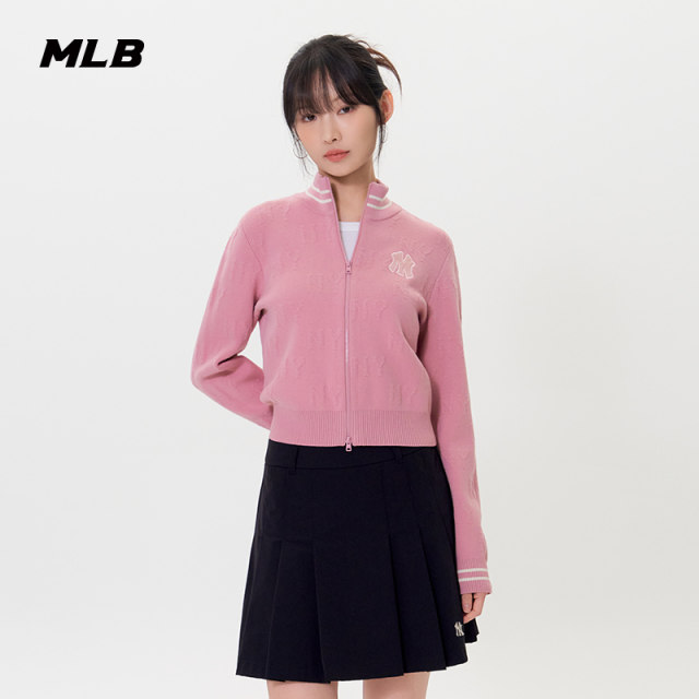 MLB ຄົນອັບເດດ: ຂອງແມ່ຍິງຢ່າງເປັນທາງການສັ້ນສາມມິຕິລະດັບຊ້ໍາຮູບແບບ presbyopic knitted cardigan ດູໃບໄມ້ລົ່ນໃຫມ່ KCM01